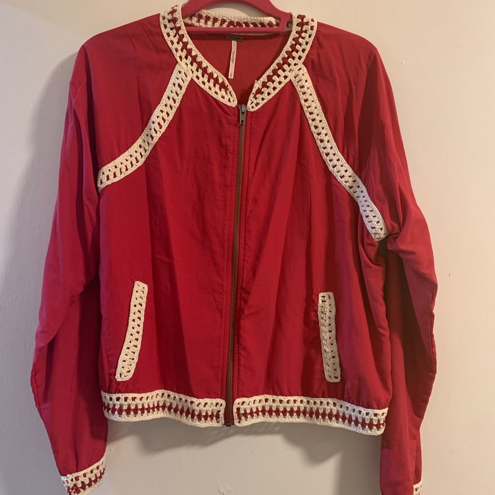 Free People pink bomber jacket